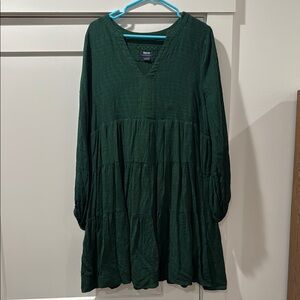 Chic Forest Green Tiered Dress